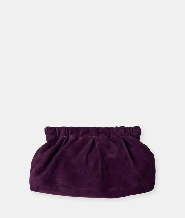 Theory - Purple Pleated Goat Leather Clutch